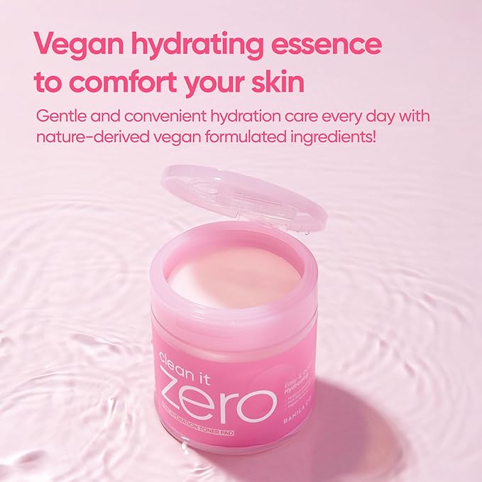 BANILA CO Clean it Zero Pink Hydration Toner Pad | Vegan Korean 3-Layered Pads | Hyaluronic Acids and Vitamin Complex to Moisturize and Soothe Skin | Hypoallergenic, Alcohol Free (70 Pads)-FemmiqueWomen