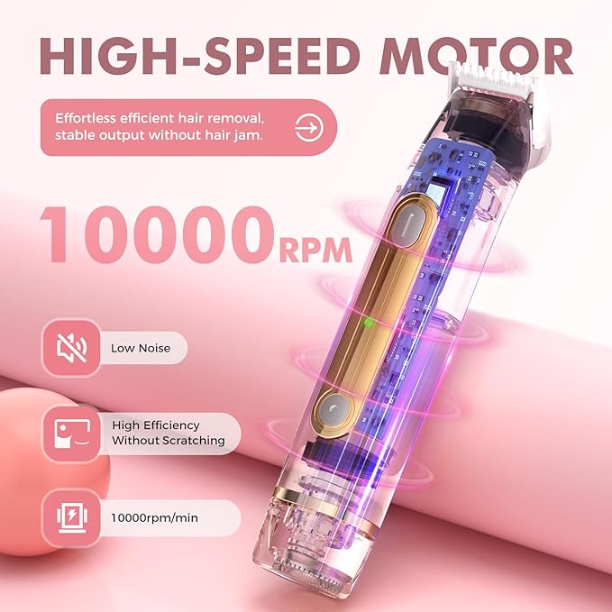 2 in 1 Bikini Trimmer for Women, Dual Head Electric Razor, IPX7 Waterproof Wet/Dry Use Women Electric Shaver, Painless Body Facial Hair Remover for Bikini Legs Arm Underarm, (Lavender)-FemmiqueWomen