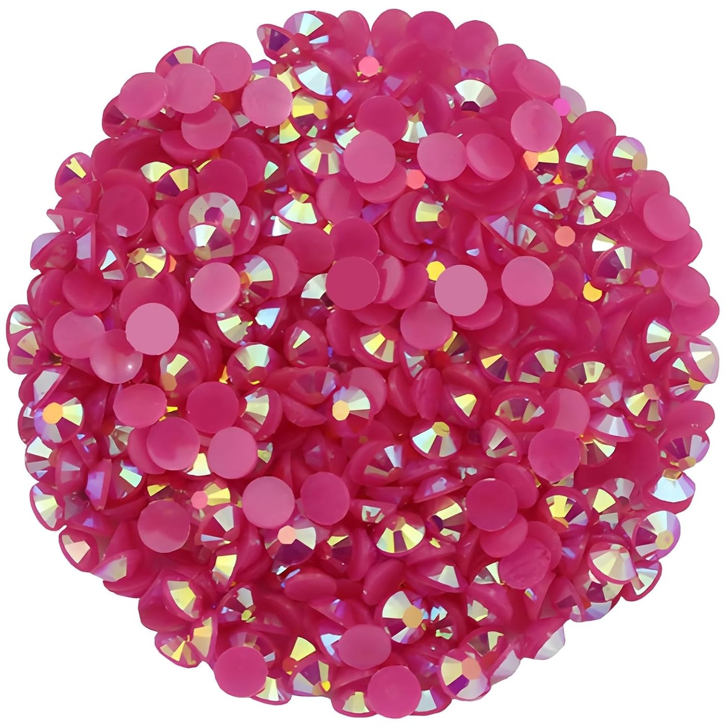 1440 Pcs SS20 5mm Flatback Rhinestones for Nails Art Crafts Glitter Round Shine Gems AB Crystals DIY Clothes Shoes （Dark RoseRed AB）-FemmiqueWomen