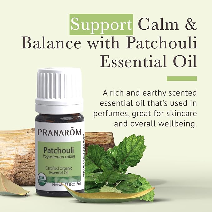Pranarom - Patchouli Essential Oil (5ml) - 100% Pure Natural Therapeutic Grade Essential Oil for Diffusing and Perfumes | USDA and ECOCERT Certified Organic-FemmiqueWomen