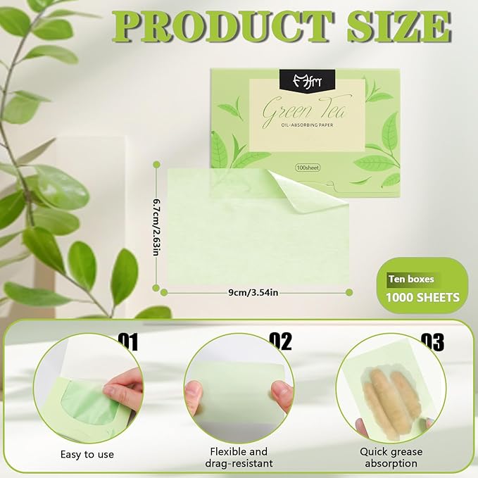 1000pcs Oil Blotting Sheets for Face, Blotting Paper for Oily Skin, Clean and Clear Oil Absorbing Sheets-FemmiqueWomen