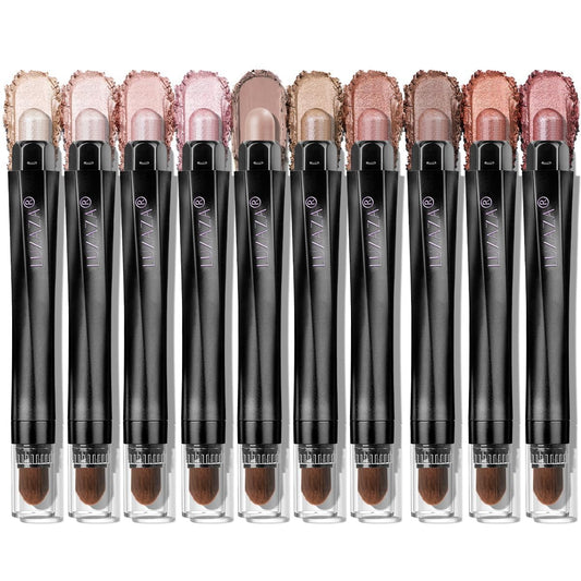 10PCS Eyeshadow Stick,Shimmer And Matte Brown Metallic Cream Eyeshadow Pencil Crayon with Smudge-proof & Waterproof, Eye Brightener Stick, Ideal Gift for Women- Love's Gifts-FemmiqueWomen