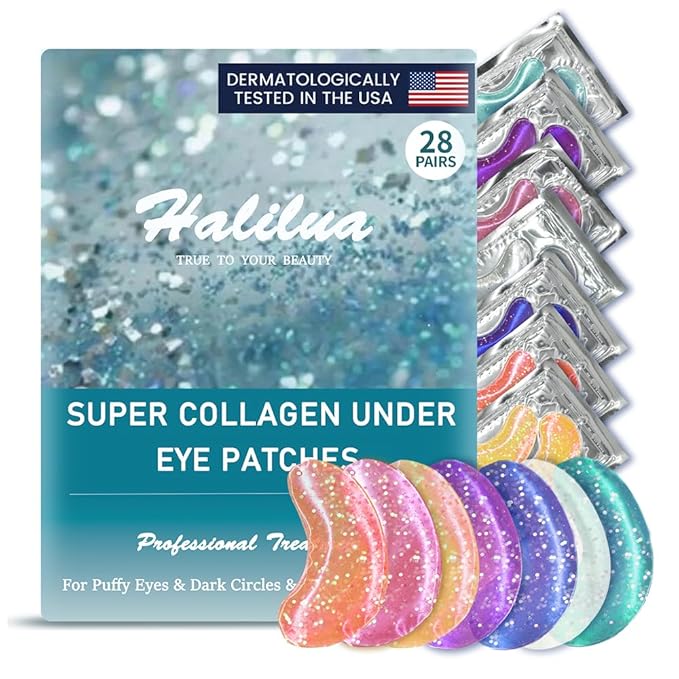 28 Pairs Under Eye Patches, Natural Collagen Eye Patches for Puffy Eyes, Under Eye Mask Patches for Face, Reduce Dark Circles, Fine Lines and Puffiness, Refreshes Your Skin, Eye Moisturizer Treatment-FemmiqueWomen