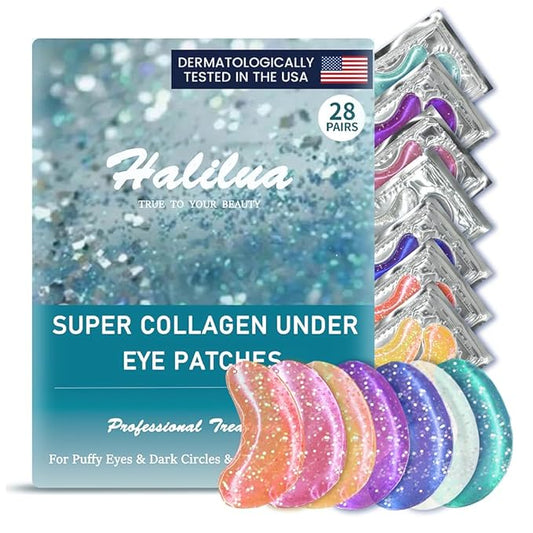 28 Pairs Under Eye Patches, Natural Collagen Eye Patches for Puffy Eyes, Under Eye Mask Patches for Face, Reduce Dark Circles, Fine Lines and Puffiness, Refreshes Your Skin, Eye Moisturizer Treatment-FemmiqueWomen