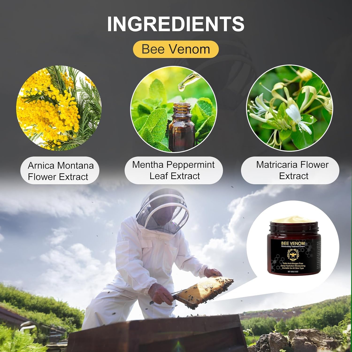 2 PCS Bee Venom Cream, 2025 New Bee Venom Skin Repair Cream for All Skin Types-FemmiqueWomen