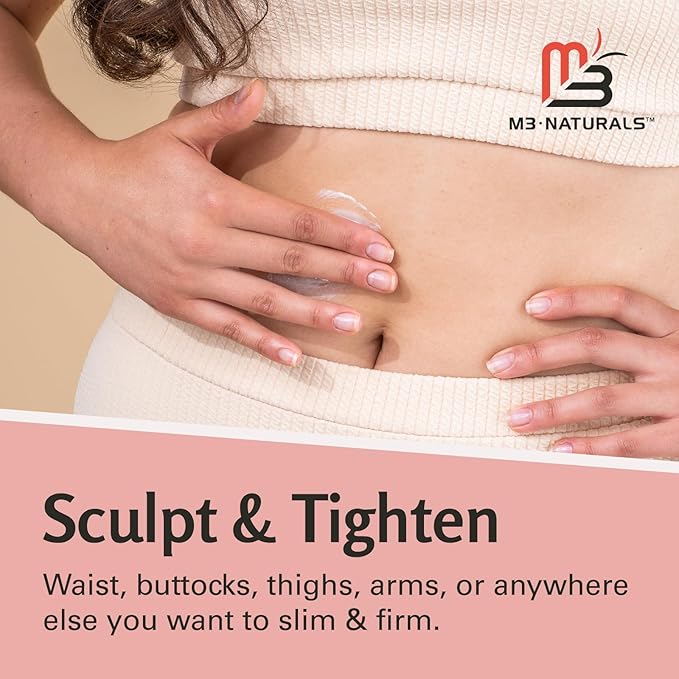 M3 Naturals Hot Cream for Belly Butt and Thighs Cellulite Cream for Thighs and Butt Fast Body Sweat Activator with Caffeine and Collagen - Invigorating Sweat Cream for Workouts and Body Sculpting-FemmiqueWomen