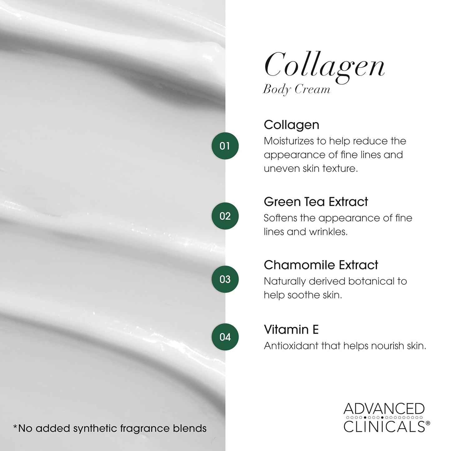 Advanced Clinicals Collagen Cream Body Lotion & Face Moisturizer W/Vitamin E | Skincare Collagen Lotion For Women, Men, Hand, & Neck Improves Look Of Crepe Skin & Uneven Dry Skin, 16Oz + Travel Size-FemmiqueWomen