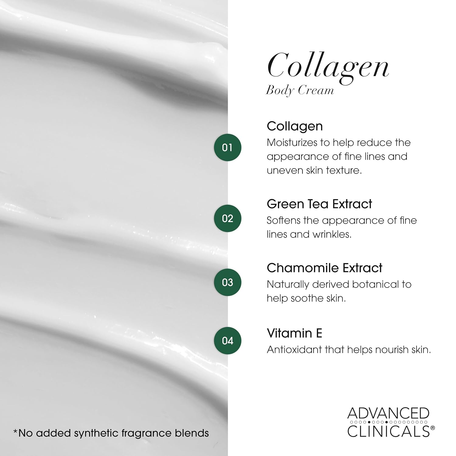 Advanced Clinicals Collagen Cream Body Lotion & Face Moisturizer W/Vitamin E | Skincare Collagen Lotion For Women, Men, Hand, & Neck Improves Look Of Crepe Skin & Uneven Dry Skin, 16Oz + Travel Size-FemmiqueWomen