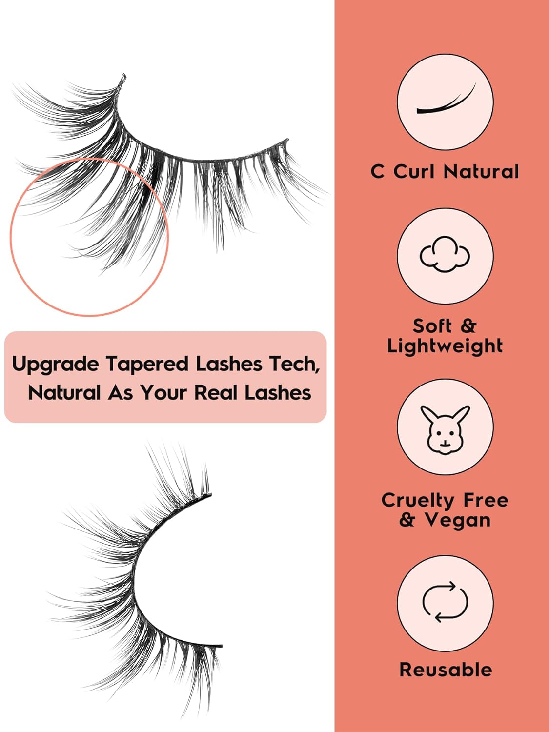 Manga Lashes Wispy 14mm False Eyelashes Natural Look Cat Eye Lashes Strips 0.1mm Thin Band Anime Eyelash 3D Volume Manhua Lash Pack C Curl Eyelashes 7 Pair Siligli-FemmiqueWomen