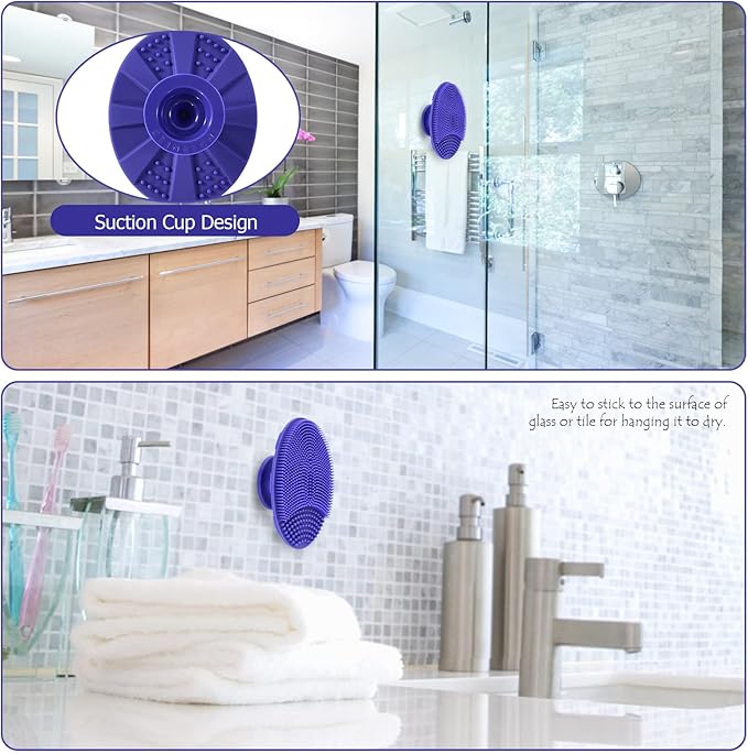 INNERNEED Silicone Face Cleansing Scrubber, Exfoliating Scrub Manual Handheld Facial Brush Blackhead Remover, Food-Grade Soft Bristle (Pack of 4)-FemmiqueWomen