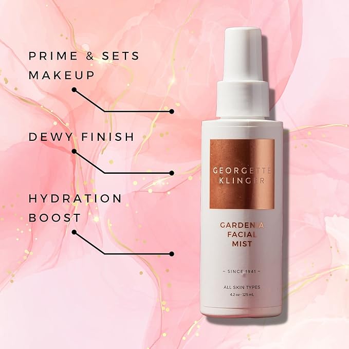 Georgette Klinger Gardenia Facial Mist - Collagen-Infused Face Spray, Long-Lasting Makeup, Hydration for Dewy and Smooth Skin, Anti Aging for All Skin Types- 4.2 oz-FemmiqueWomen