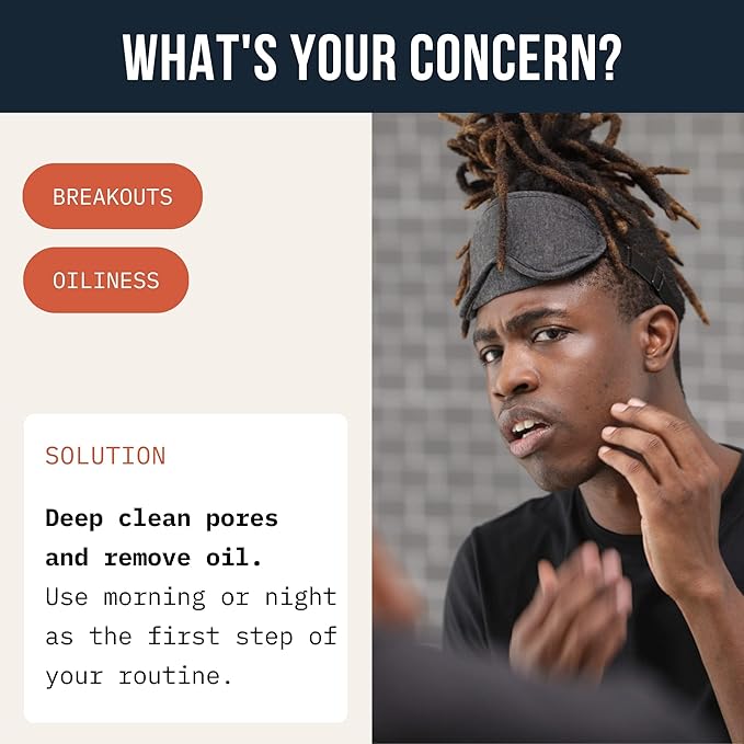 Cardon Men's Deep Pore Cleaning Clay Face Wash, 4x Better Than Charcoal, Oily, Acne-Prone Skin | Korean Premium Skin Care | Remove Face Oil & Dirt, (1 CT)-FemmiqueWomen