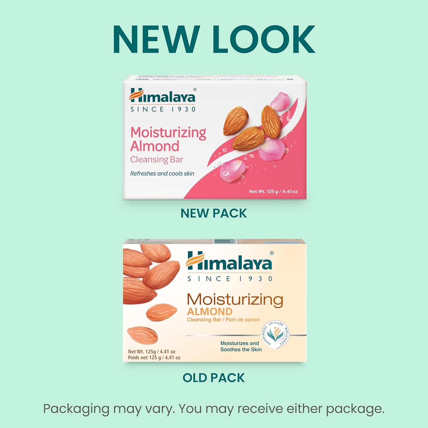 Himalaya Moisturizing Almond Cleansing bar, Body Soap for Soft and Healthy-Looking Skin 4.41 oz/125 g, 6 Pack-FemmiqueWomen