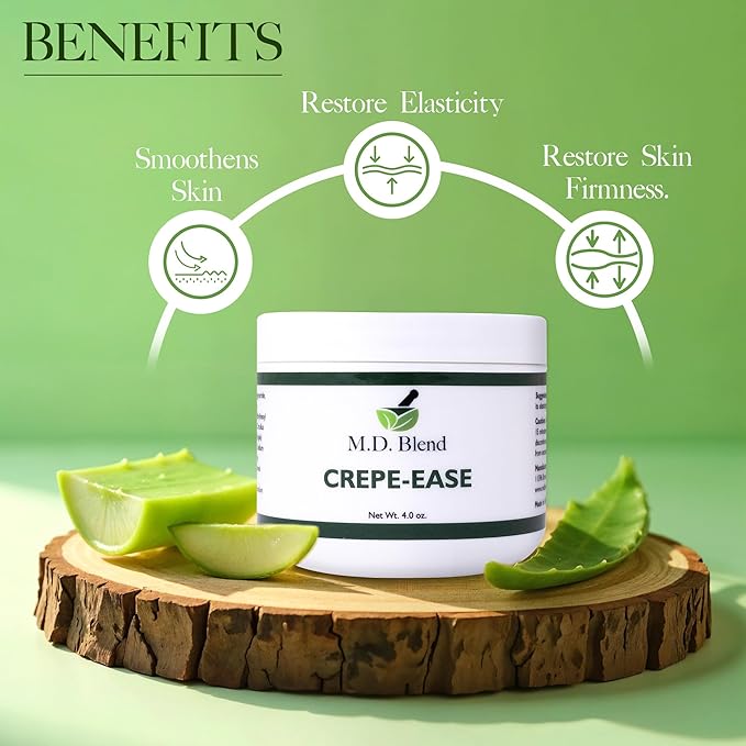 Crepe-Ease - Fragrance Free, Deeply Hydrating Moisturizer Body Butter for Smooth, Firm, Youthful Skin - Powerful Repair Complex with Hyaluronic Acid and Ceramides for Crepey Skin - 4 oz-FemmiqueWomen