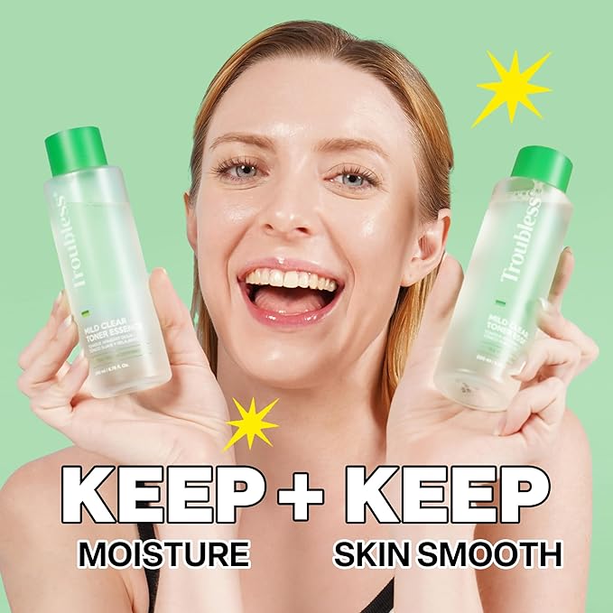 Troubless Mild Clear Toner Essence - Tea Tree Facial Toner for All Skin Types | Hydrating Skin Toner, Daily Skin Care (6.76 fl oz)-FemmiqueWomen