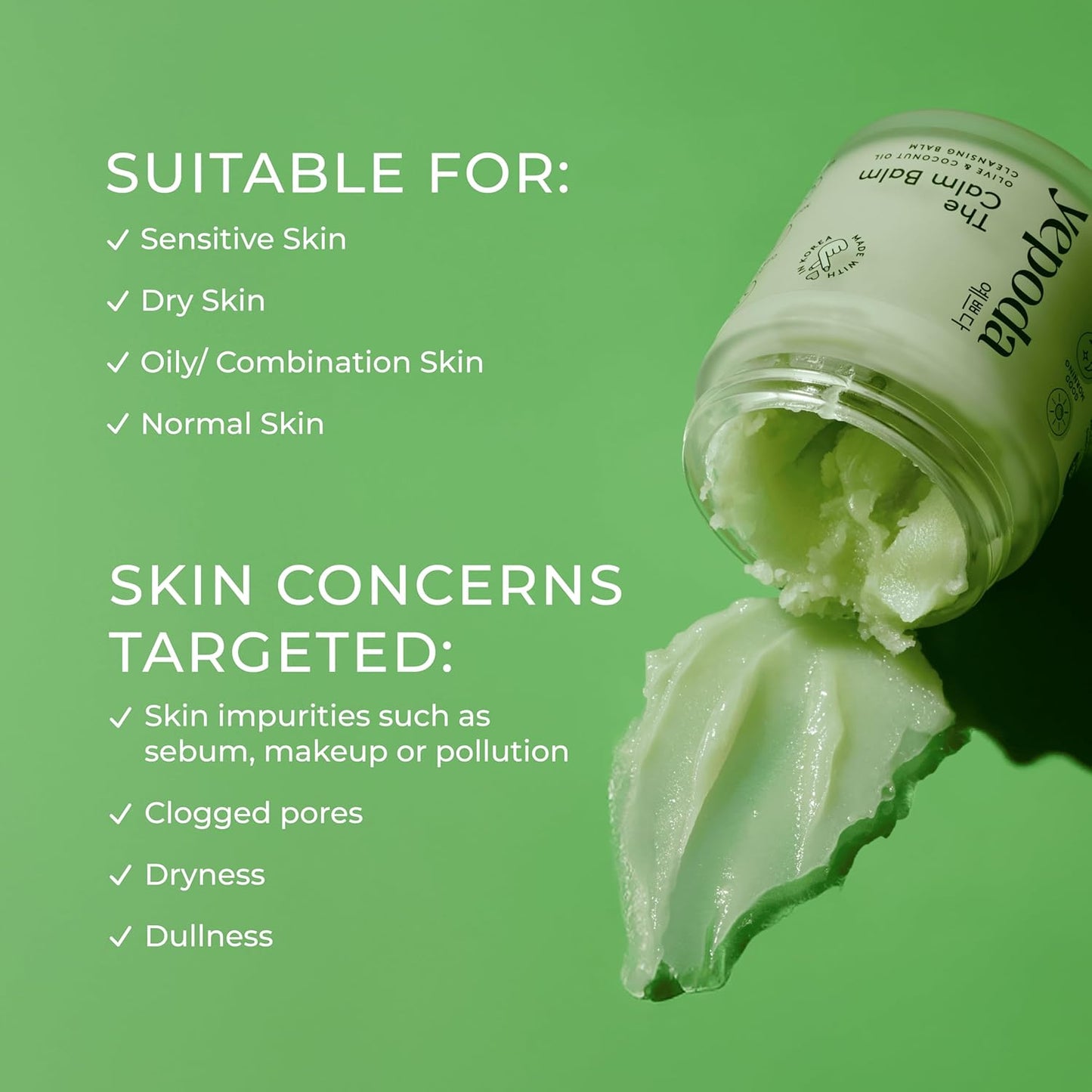 The Calm Balm, Gentle Makeup Remover & Deep Cleansing Balm, Removes Waterproof Makeup & Impurities, Vegan Korean Face Cleanser for All Skin Types, 2.82 OZ (80g)-FemmiqueWomen