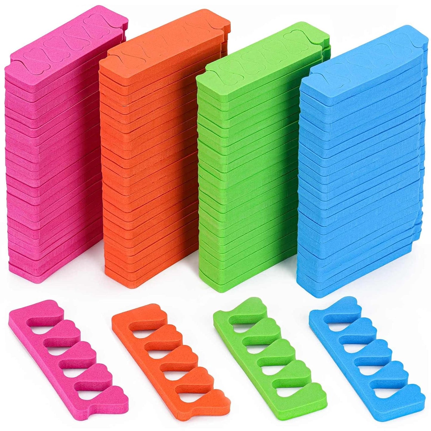 200pcs Sponge Toe Separators Pedicure Set for Nail Polish- Premium Nail Art Painting and Polishing Tool Kit, 4 Funy Color-FemmiqueWomen