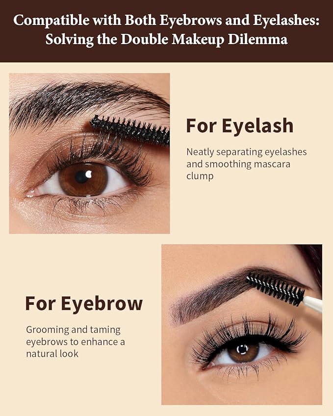 Eyebrow Brush, Dual-ended Angled Eyebrow Brush for Brows or Lashes D108 - Black-FemmiqueWomen