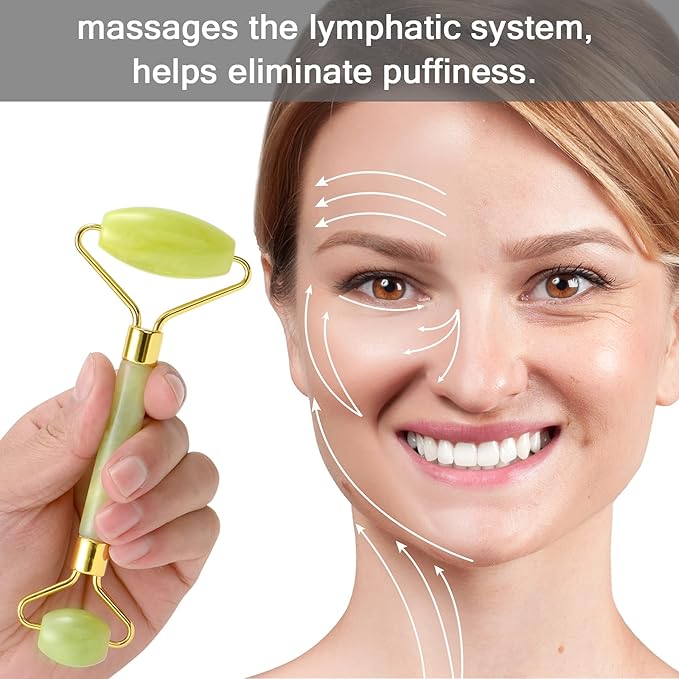 Bulex 100% Natural Jade Face Roller/Anti Aging Jade Stone Massager for Face & Eye Massage - Make Your Face Skin Smoother and Looks Younger-FemmiqueWomen