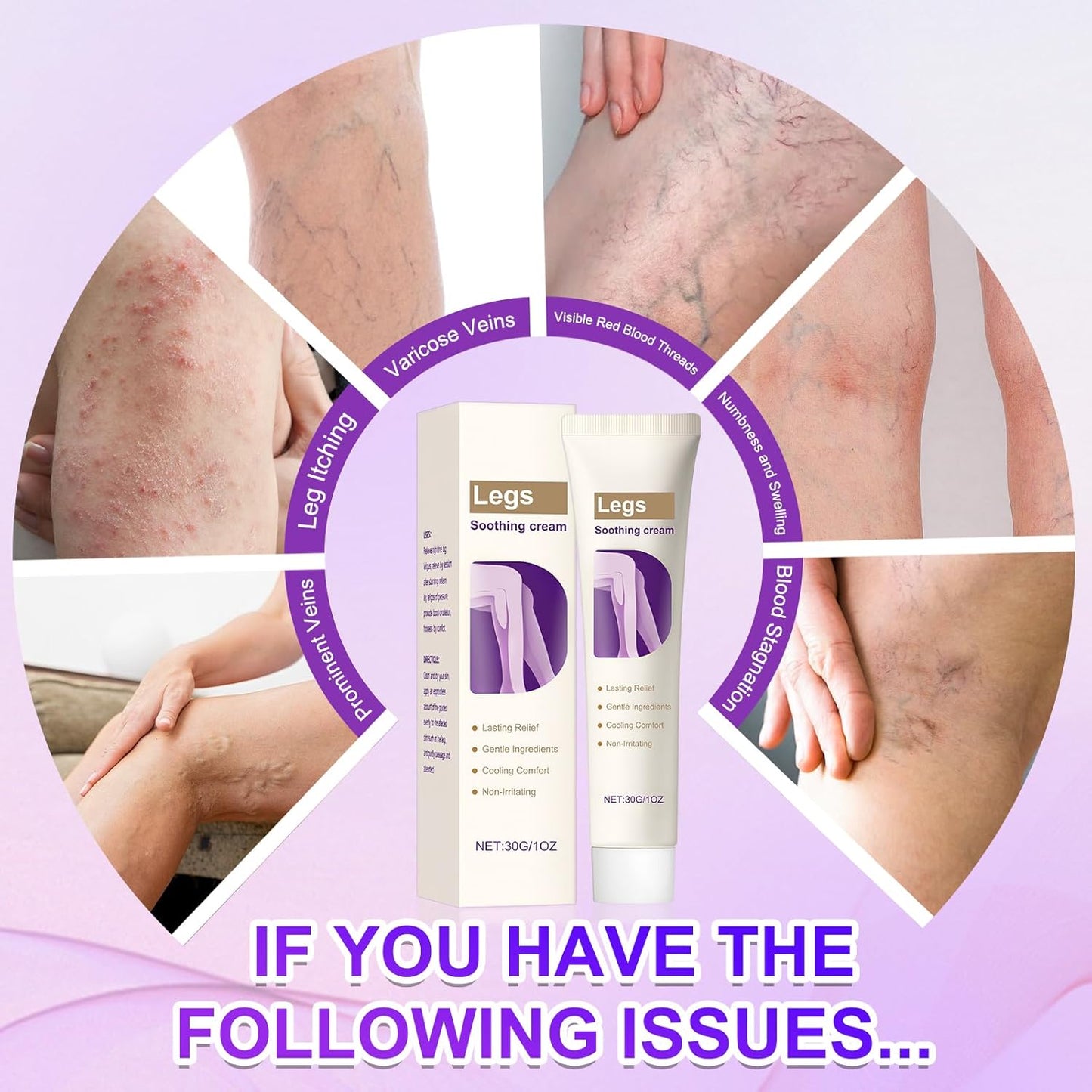 2Pcs Soothing Leg Cream –Varicose Veins Relief,Relieve Gel for Leg Discomfort,Soothing Cooling Gel,Sports Cooling Body Care Cream,Fast Absorbing for Women and Men-FemmiqueWomen