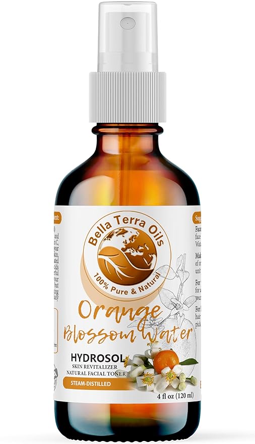 Bella Terra Oils - Organic Neroli Water 4oz - Naturally Distilled Orange Blossom Mist for a Refreshing Glow-FemmiqueWomen