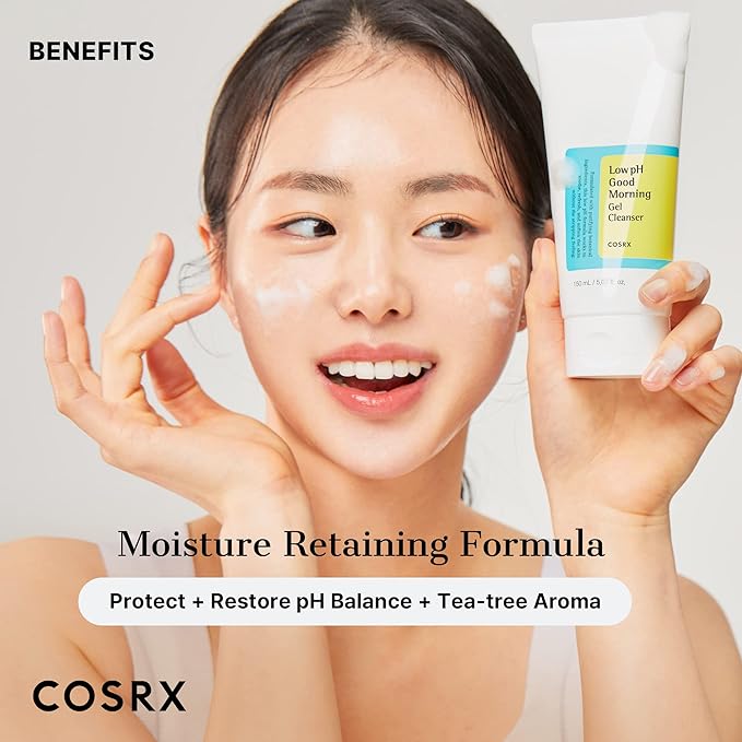 COSRX Low pH Good Morning Gel Face Cleanser, 5.07 fl oz, BHA Face Wash, Daily Mild Face Cleanser for Sensitive Skin, PH Balancing, Korean Skin Care, Korean Face Wash-FemmiqueWomen