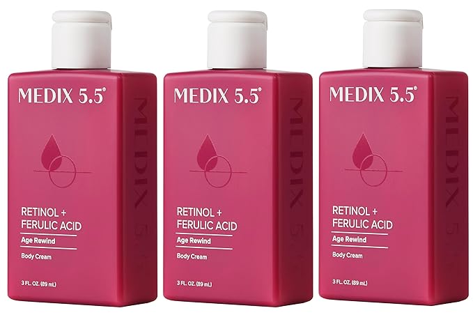 Medix 5.5 Retinol Body Lotion Firming Moisturizer | Crepey Skin Care Treatment | Retinol Body Cream | Firming Cream Targets Look Of Crepe Skin, Wrinkles, & Sagging, 3 Fl Oz Travel Size, 3-Pack-FemmiqueWomen