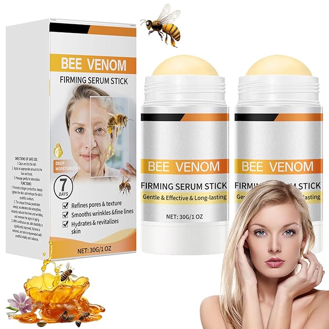 Bee Venom Firming Serum Stick, 2PCS Anti-Aging Face Cream, Lifts and Tightens the Skin, Hydrating, Lifting & Restoring Skin Elasticity, Bee Venom Body Tightening Cream for Women & Men-FemmiqueWomen