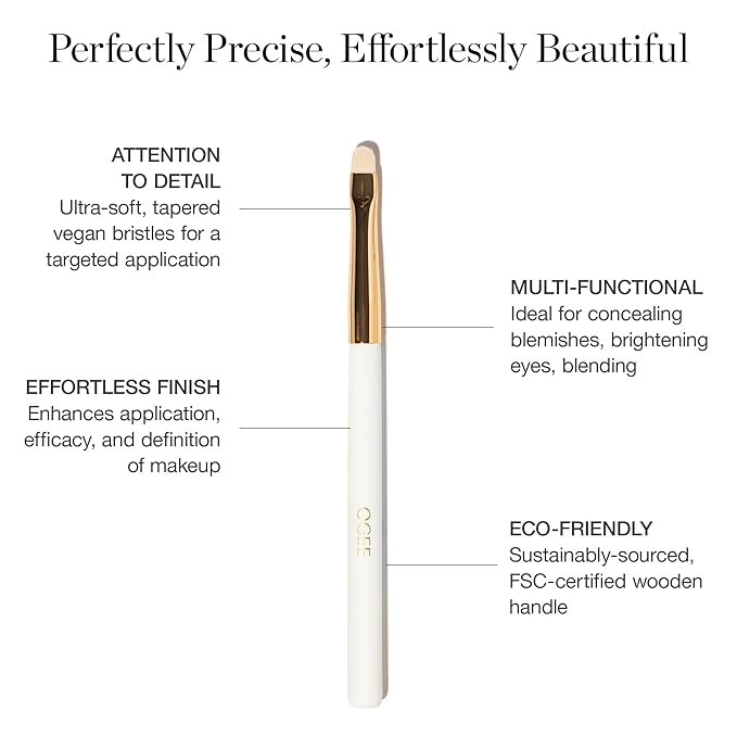 Ogee Precision Brush - Professional Quality, Ultra-Soft Tapered Vegan Bristles for Flawless Makeup Application-FemmiqueWomen