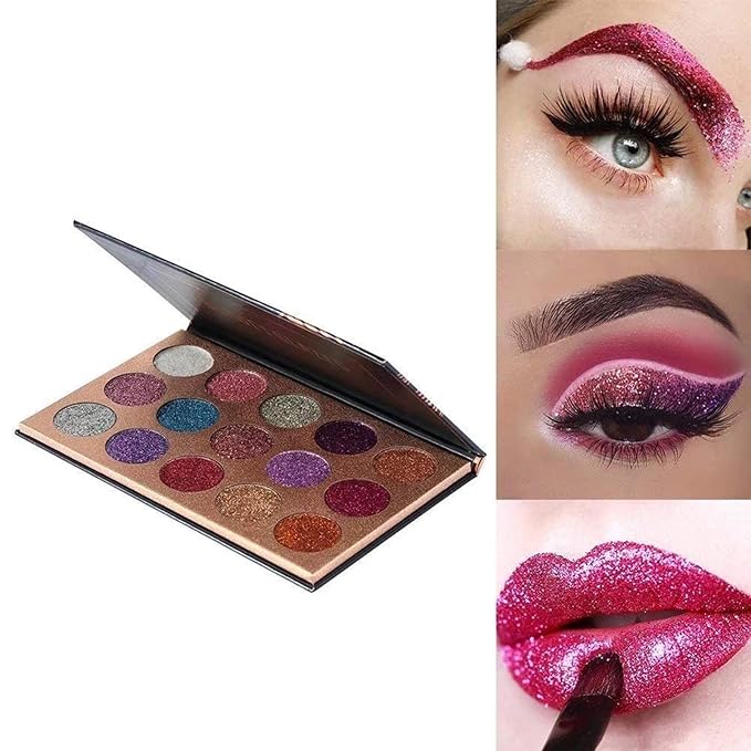 15 Colors Eyeshadow, Glitters Shimmer Pigment Pressed Makeup Palette Eyes Cosmetic-FemmiqueWomen