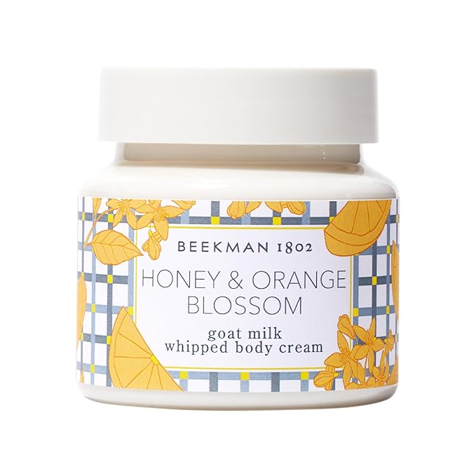 Beekman 1802 Whipped Body Cream, Honey & Orange Blossom - Scented - 8 oz - Intensely Hydrating & Softens Skin - With Goat Milk - Good for Sensitive Skin - Cruelty Free-FemmiqueWomen