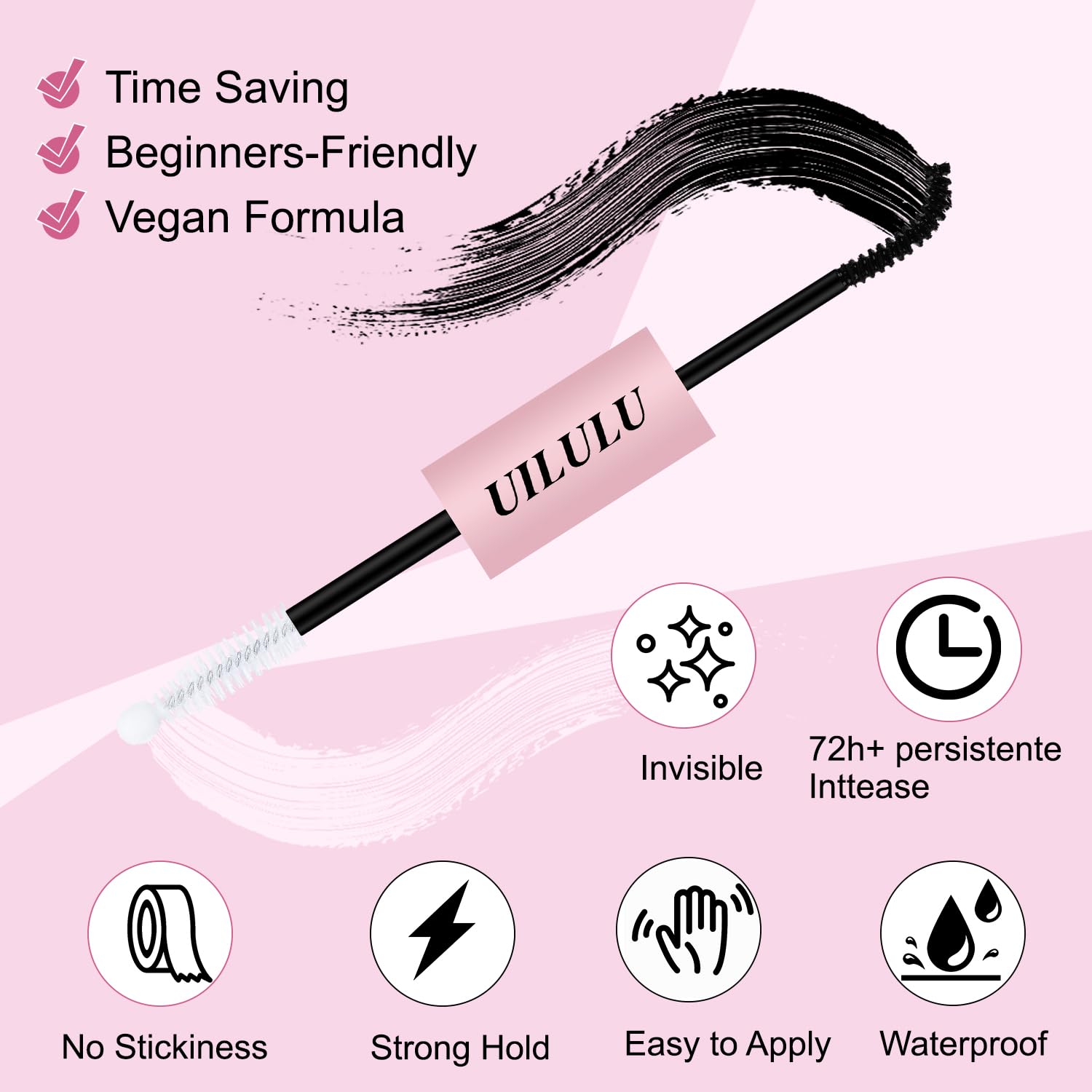 Lash Bond and Seal - 2-in-1 Lash Glue (5ml) & Sealer (5ml) for DlY Lash Extensions at Home, Waterproof Eyelash Adhesive for Cluster& Individual Lashes, Black Bond Eyelash Glue with Strong Hold-FemmiqueWomen