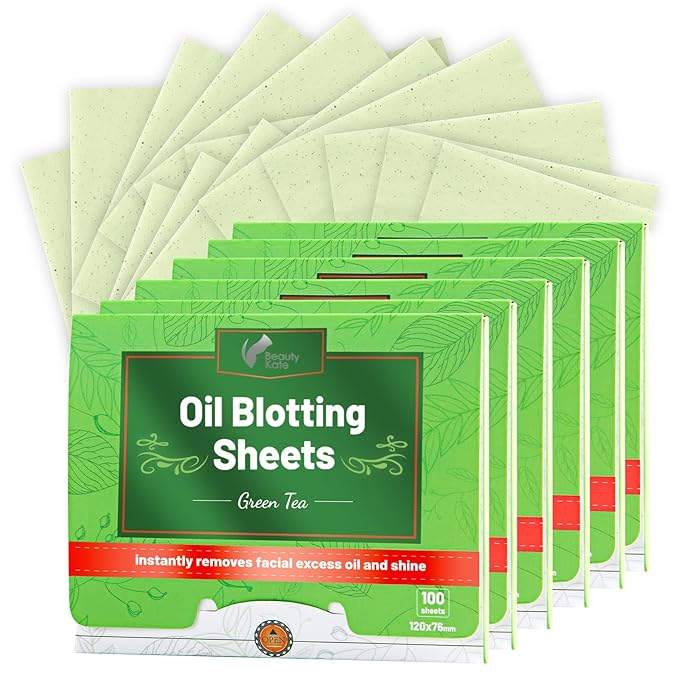 Oil Blotting Sheets for Face - Green Tea,26% Larger,6pk/600 Natural Blotting Paper for Oily Skin,Makeup Friendly Oil Absorbing Sheets,Easy To Grab One-FemmiqueWomen