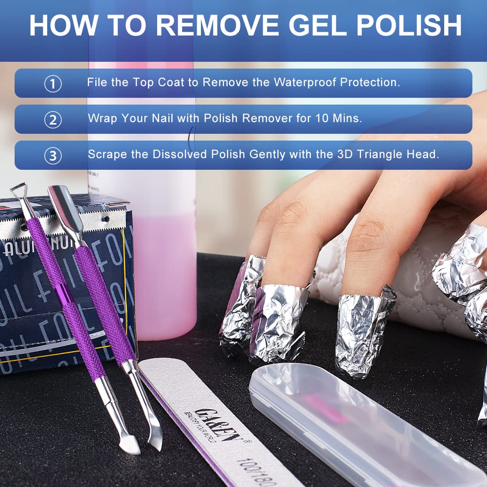 2PCS Metal Deep Purple Cuticle Pusher and Cutter Remover Salon Quality Stainless Steel Gel Nail Polish Peeler Scraper Durable Manicure and Pedicure Cleaner Tool For Fingernail and Toenail-FemmiqueWomen