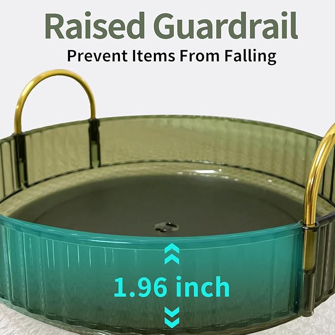 360 Rotating Makeup Organizer for Vanity,2 Tier Large Capacity Skincare Organizers,Bathroom Counter Organizer, Spinning Perfume Organizer & Vanity Organizer (Green-2 Tier)-FemmiqueWomen