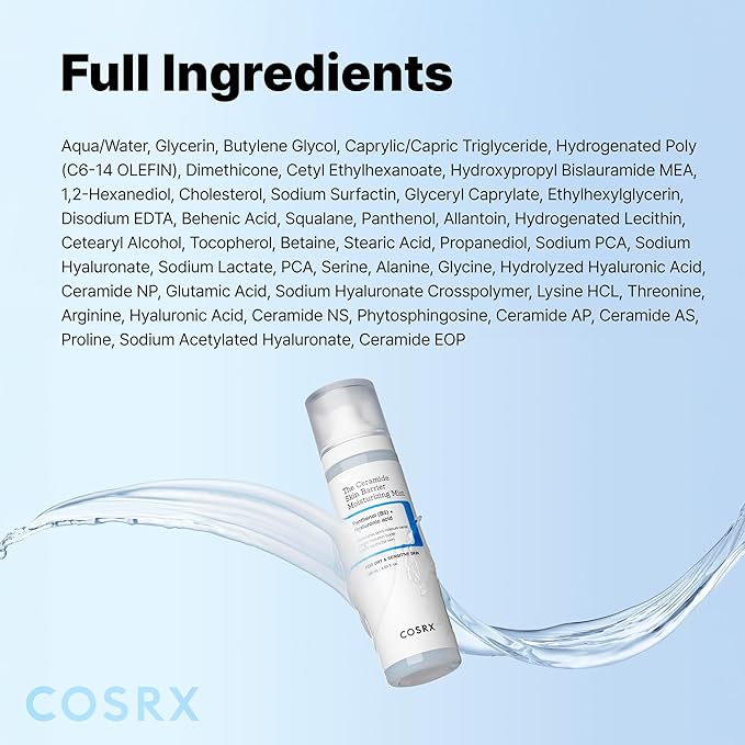 COSRX Barrier Cream Face Mist - Milky Toner with Ceramide & Hyaluronic Acid, Hydrating and Soothing Facial Spray for All Skin Types, 4.06 fl.oz, Korean Skin Care-FemmiqueWomen