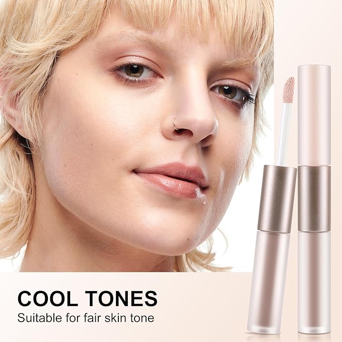 2 in 1 Bronzer and Highlighter Stick,Non-greasy & Non-drying Contour Pencil,Easy to Create a Natural Shimmery Finishing,Long Lasting & Waterproof Face Brighten Make up Pen-FemmiqueWomen