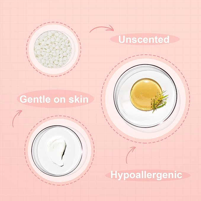 1lb Wax Beads for Hair Removal - Unscented Hard Wax Beads Refill for Professional Full Body Waxing - Ideal for Facial, Brazilian Bikini, Legs, and Underarms at Home for Women and Men (White)-FemmiqueWomen