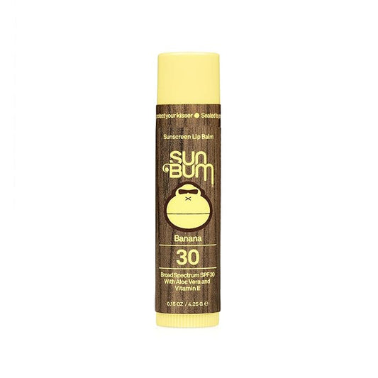 Sun Bum SPF 30 Sunscreen Lip Balm | Vegan and Cruelty Free Broad Spectrum UVA/UVB Lip Care with Aloe and Vitamin E for Moisturized Lips | Banana Flavor | 0.15 oz-FemmiqueWomen