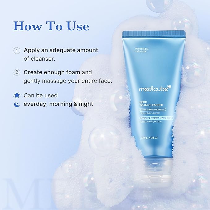 medicube Zero Foam Cleanser for Sensitive Skin - Sebum Control, Moisture Balance, and Pore Minimization | Korean Skincare-FemmiqueWomen
