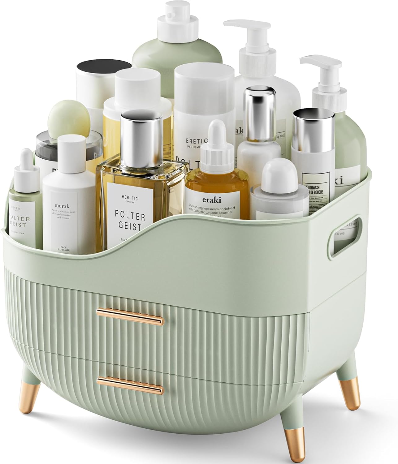 Makeup Organizer with Drawers,Skincare Organizer for Vanity,Storage Box with Handle,Large Cosmetic Display case for Dresser, Bathroom Countertop-FemmiqueWomen