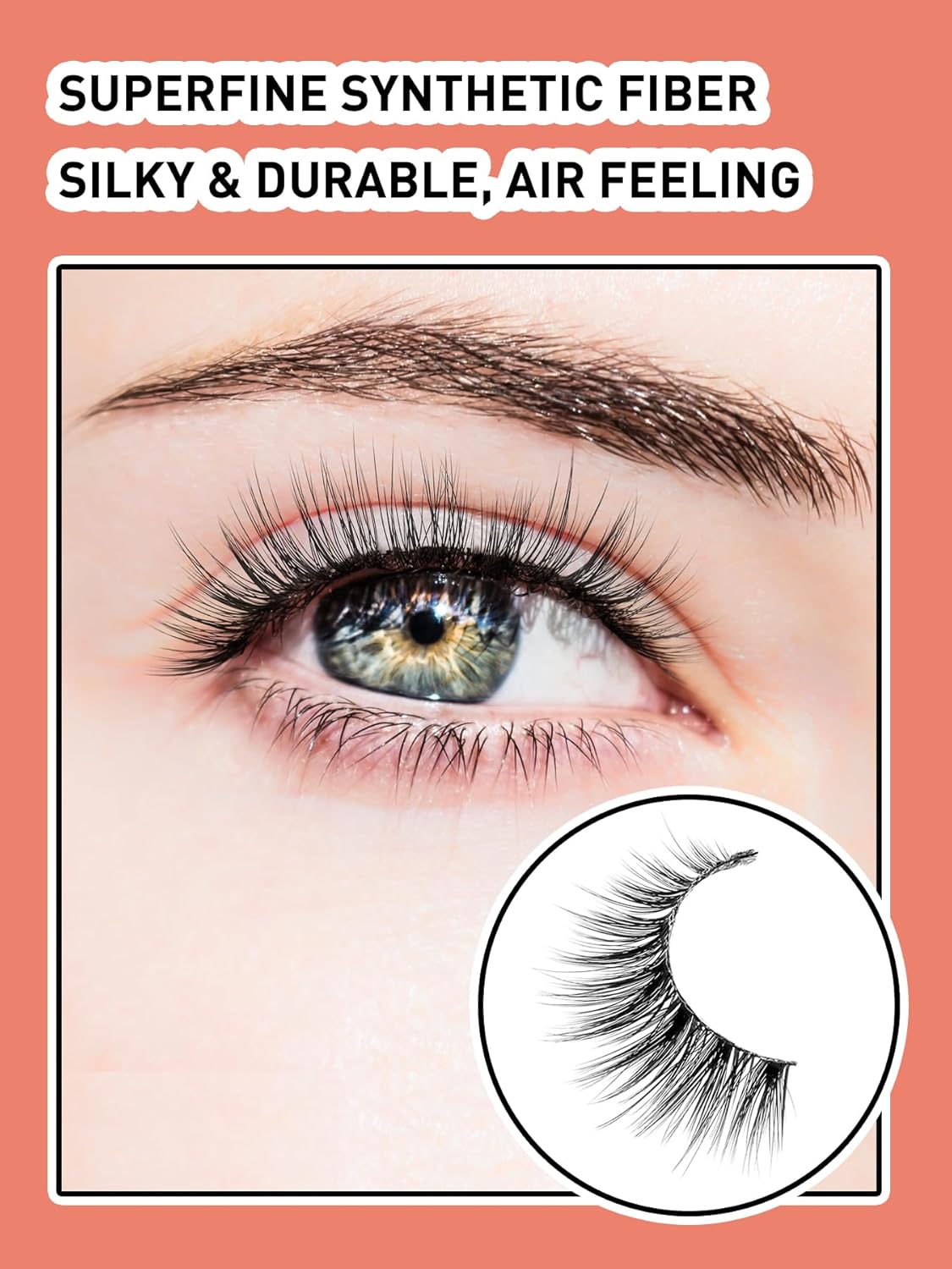 Lashes Wispy False Eyelashes Natural Volume Fluffy Lashes 12MM Strip Eyelashes with Thin Band C Curl Eyelashes False Eye Lashes Pack 7 Pair Siligli-FemmiqueWomen