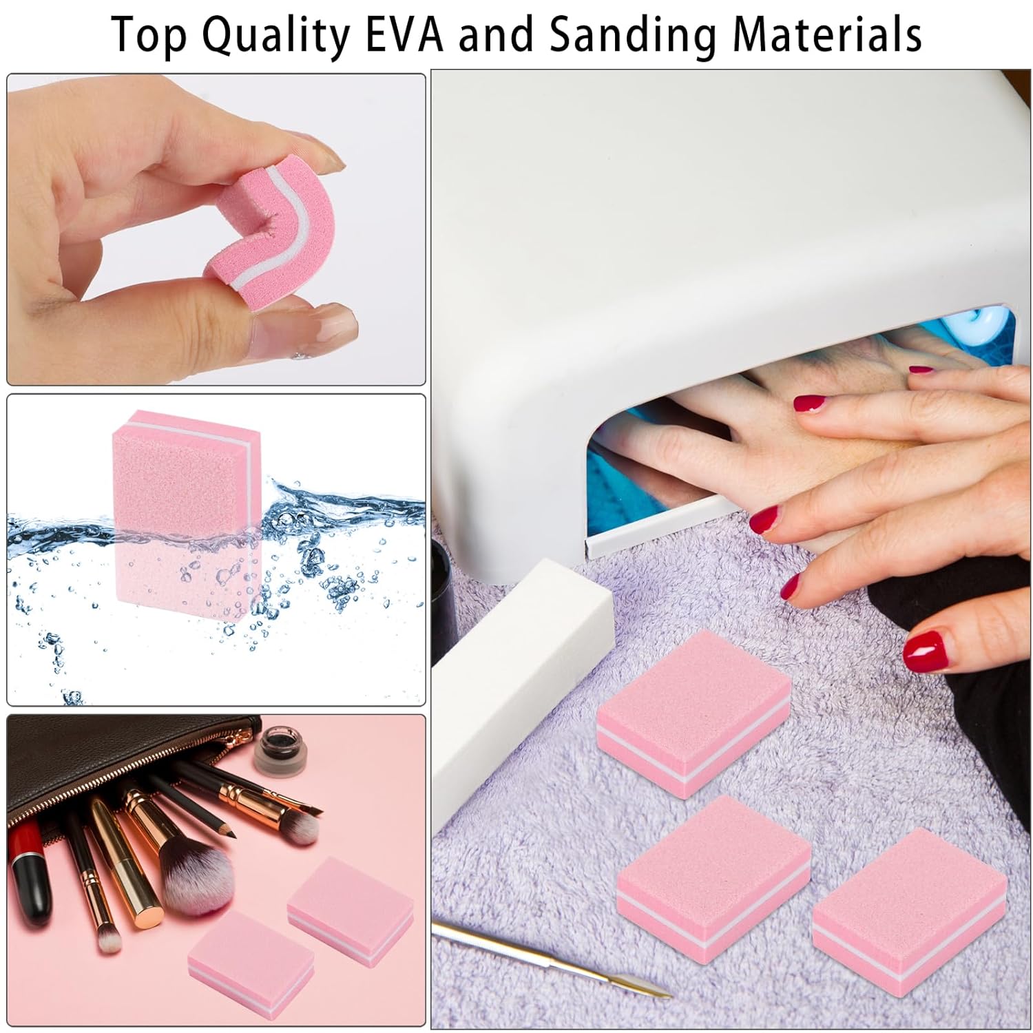 102pcs Toe Separators Set - Premium Pedicure Tool 52Pcs Super Soft Pedicure Toe Separator- 50Pcs Mini Nail Buffer Block File 80/100 Grit 2 Sided-FemmiqueWomen