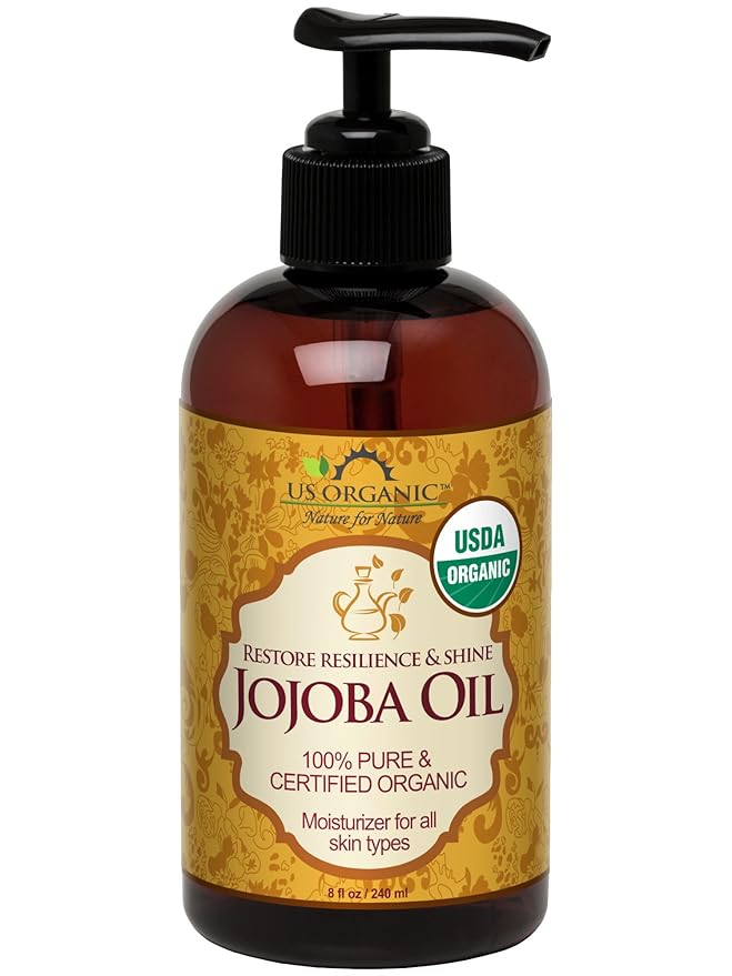 US Organic Jojoba Oil, USDA Certified Organic,100% Pure & Natural, Cold Pressed Virgin, Unrefined, Haxane Free, Sourced from Middle East directly (Large (8oz, 240ml))-FemmiqueWomen