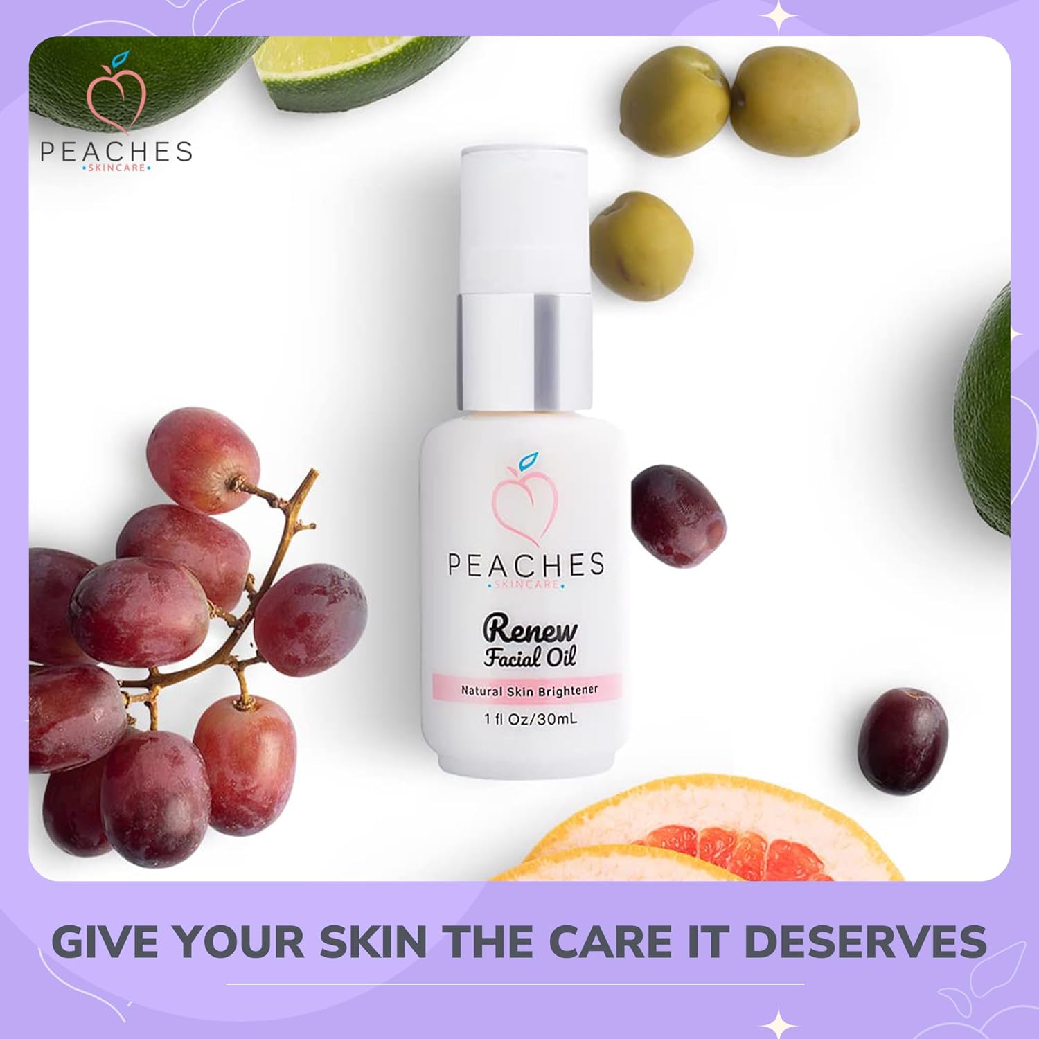 Face Oil for Women – Restorative Blend with Grape Seed, Olive & Bergamot – Age-defying Skin Care for Radiant, Firm Look – Renew Facial Oil (1 oz)-FemmiqueWomen