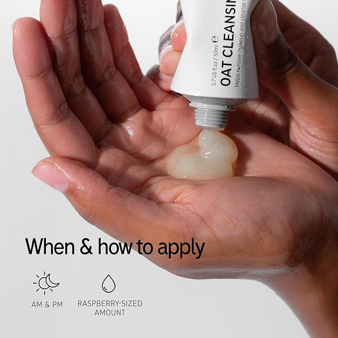 The INKEY List Mini Oat Cleansing Balm, Rich Balm Removes Makeup and Impurities, Reduces Redness, Travel Size, 1.69 Fl Oz each-FemmiqueWomen