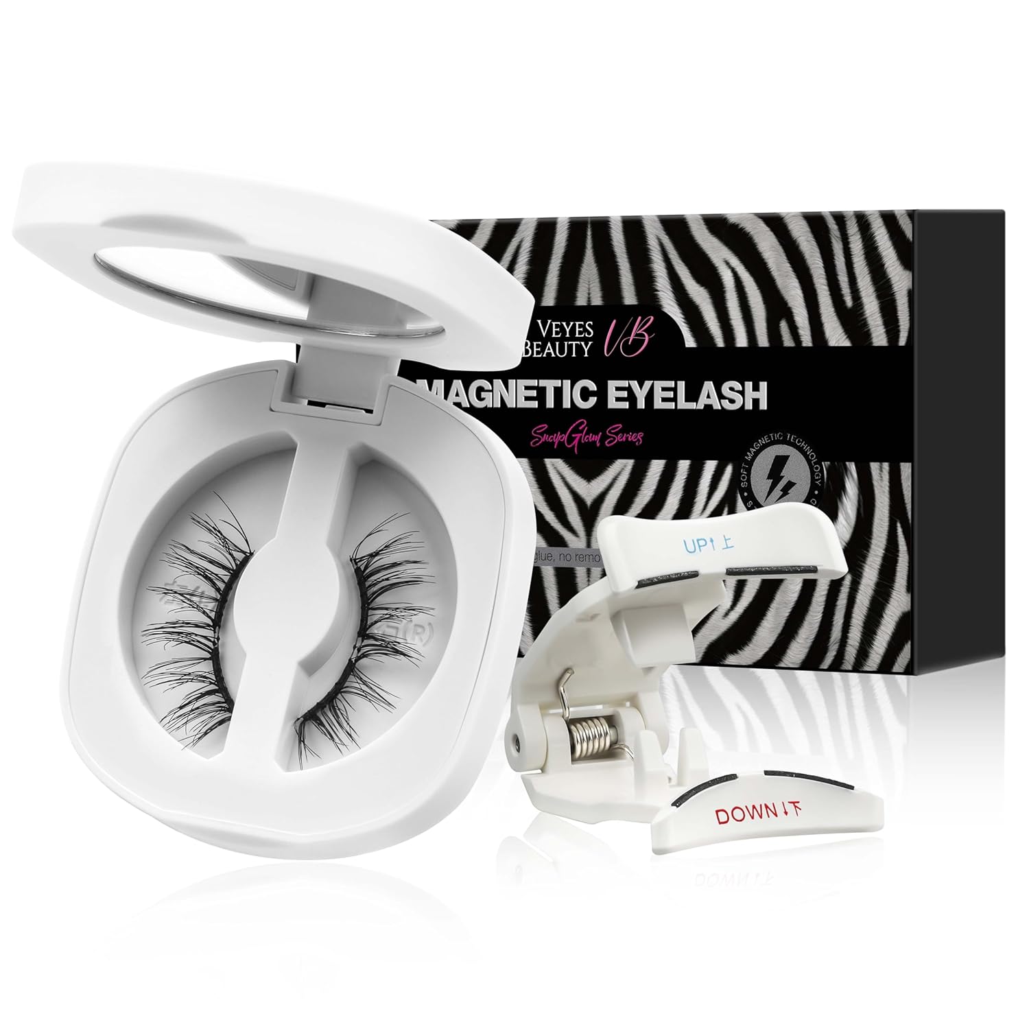 VEYESBEAUTY Magnetic Eyelashes with Applicator Reusable Magnetic Lashes Natural Look No Glue Needed False Eyelashes, NomSpirit Lashes Kit Easy to Wear and Remove-FemmiqueWomen