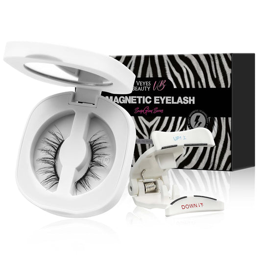 VEYESBEAUTY Magnetic Eyelashes with Applicator Reusable Magnetic Lashes Natural Look No Glue Needed False Eyelashes, NomSpirit Lashes Kit Easy to Wear and Remove-FemmiqueWomen