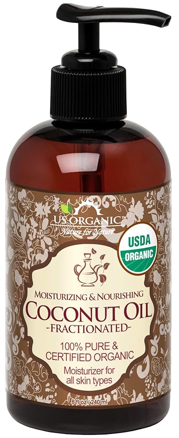 US Organic Fractionated Coconut MCT Oil (Liquid Coconut Oil), USDA Certified Organic, Non-GMO, Perfect for massage, carrier oil for DIY blends, Hair, Skin care. 100% Pure, Hexane-Free (8 oz)-FemmiqueWomen