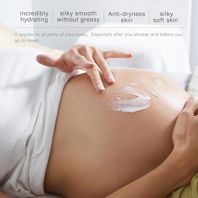 Body Lotion with Folic Acid,Stretch marks cream,Hyaluronic acid body lotion,Shea butter,Skin Firms, Smooth, unscented cream,sensitive skin, Moisturizing Dry Skin (6.7oz)-FemmiqueWomen